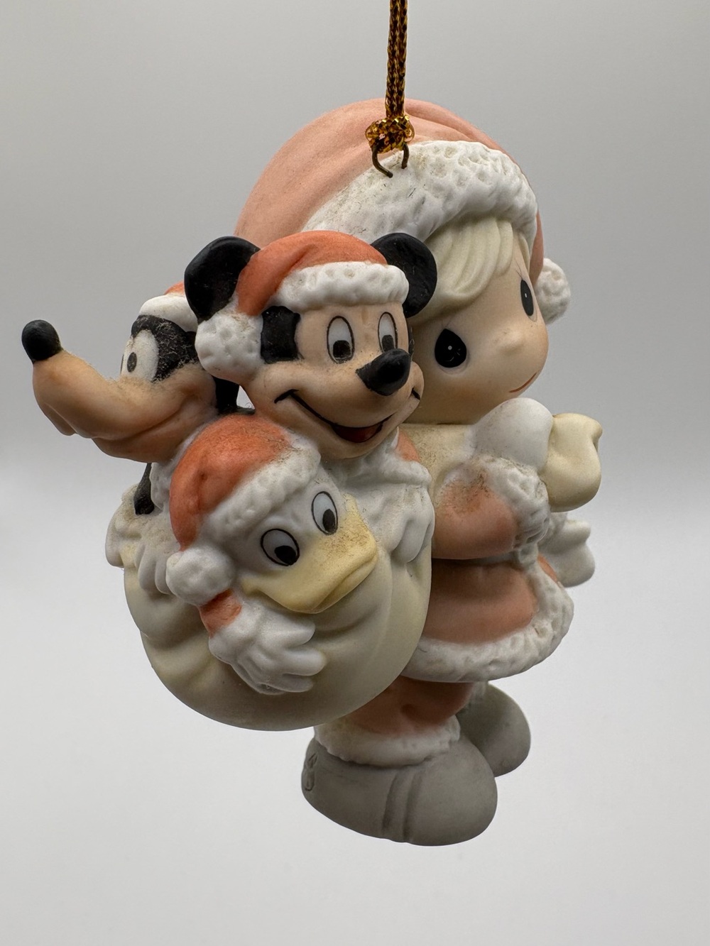 Precious Moments Ornament with Mickey,Goofy& Donald Duck